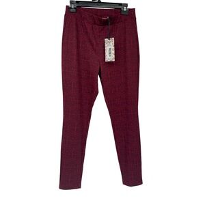 Nanette Lepore‎ Pants Medium Vintage Floral Print Burgundy Red New